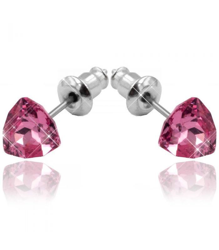 Сережки-гвоздики родій Swarovski Трикутник-камінь гранований - Xuping