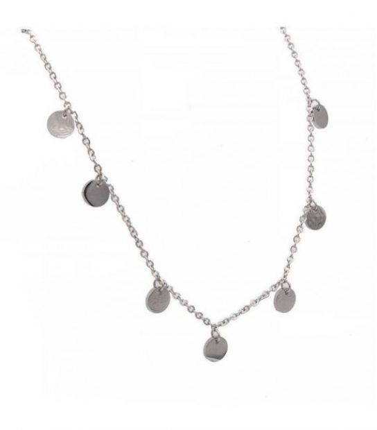 Кулон на ланцюжку (родій) (сталь) позолота Монетки, 45 см