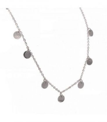 Кулон на ланцюжку (родій) (сталь) позолота Монетки, 45 см