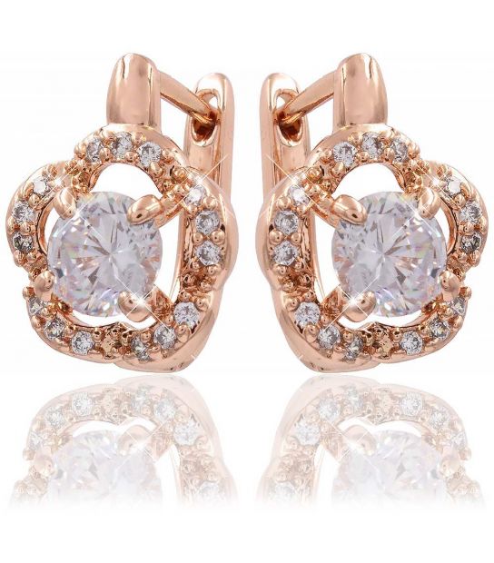 Сережки Xuping позолота Кругла квіточка, камінь 0,6-контур дрібного каміння медичне золото