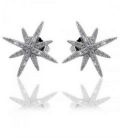 Сережки-гвоздики "Сніжинка" родіум