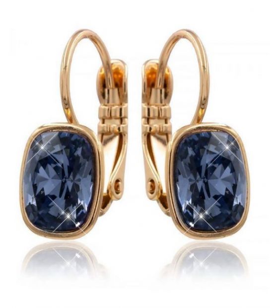 Серьги Swarovski лимонная позолота (Медицинское золото)