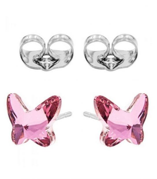 Сережки-гвоздики Swarovski Метелик срібло 925