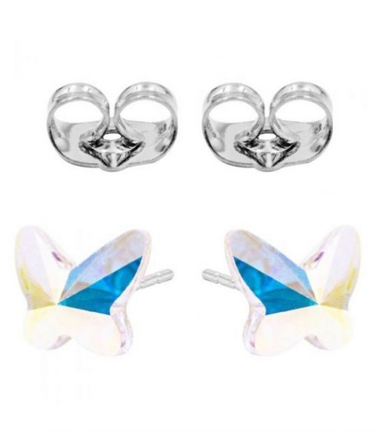 Сережки-гвоздики Swarovski Метелик срібло 925