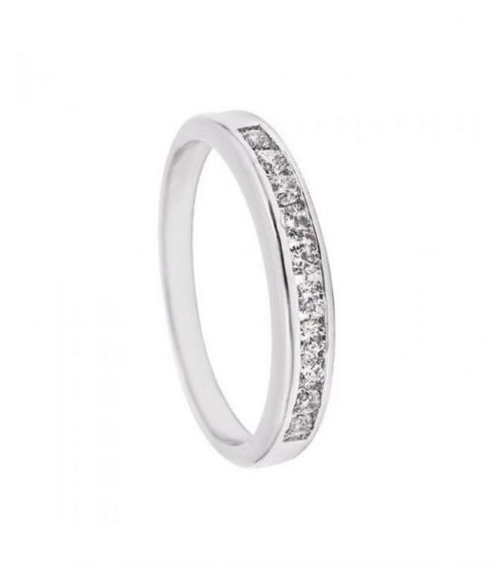 Кольцо родиум "Дорожка из 10 камней"