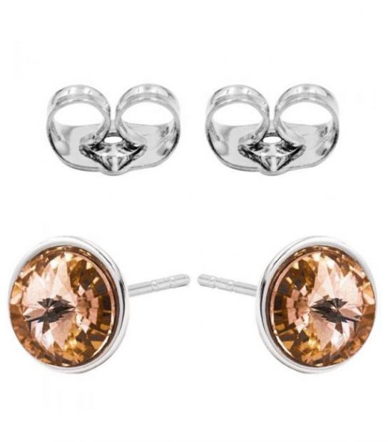 Сережки-гвоздики Swarovski родій