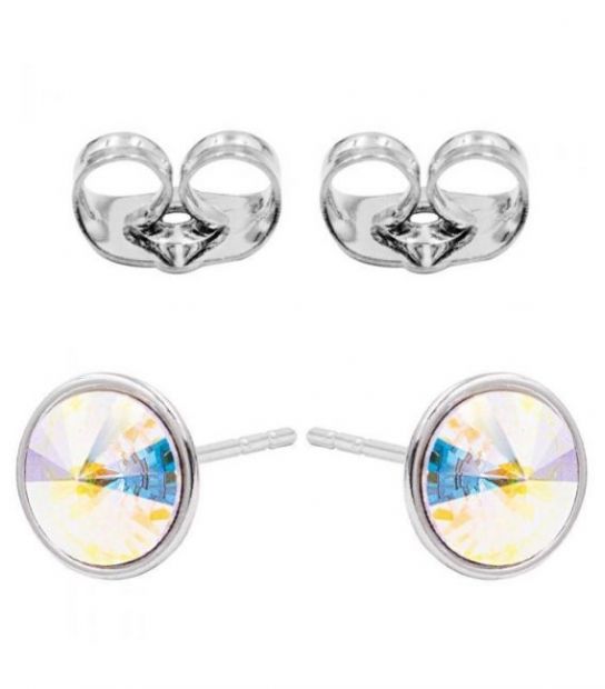 Сережки-гвоздики Swarovski родій