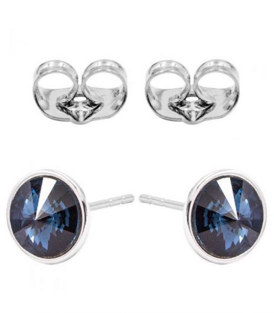 Сережки-гвоздики Swarovski родій