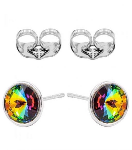 Сережки-гвоздики Swarovski родій