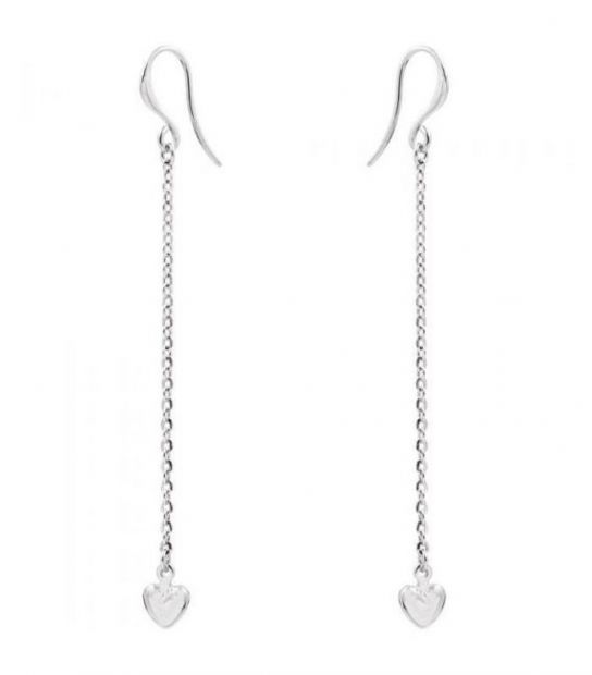Серьги Xuping родий подвески, сердечко на цепочке 7см 370184.3