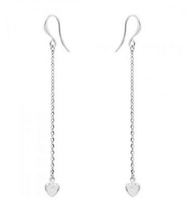Серьги Xuping родий подвески, сердечко на цепочке 7см 370184.3
