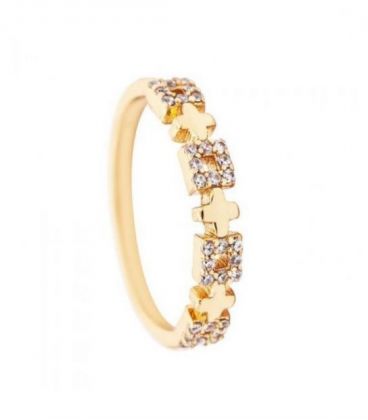 Кільце "Плюсік" лимонна позолота (Медичне золото)