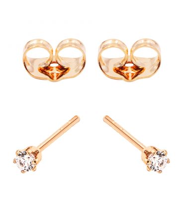 Серьги-гвоздики позолота "Камень 0,2 в цветке держателе"