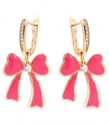 Серьги лимонная позолота, подвески «Бантики»