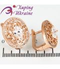 Сережки Xuping позолота Овальні з каменем посередині, візерунок