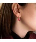 Серьги позолота «Капля» камень
