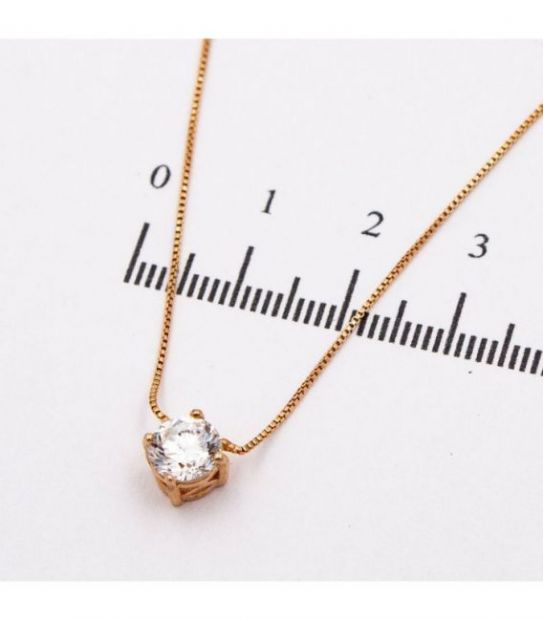 Подвеска на цепочке "Камушек 0,6" позолота