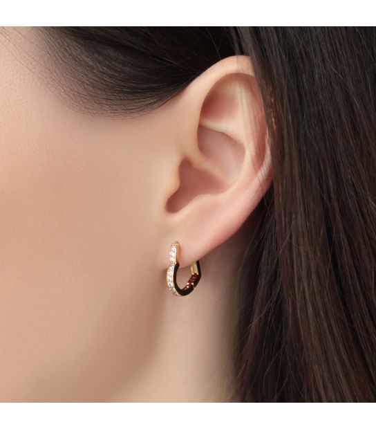 Серьги классические Форма-сердце 1,5 см лимонная позолота