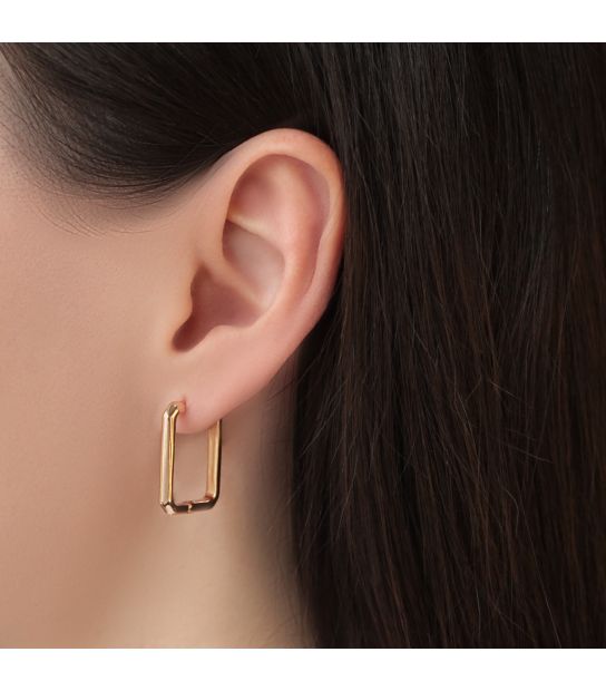 Сережки класичні "Прямокутники" лимонна позолота