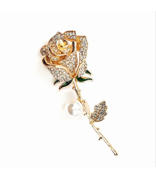 Брошь "Роза" лимонная позолота