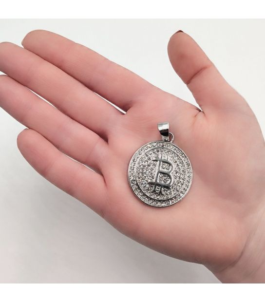 Подвеска"Bitcoin Биткоин" сталь