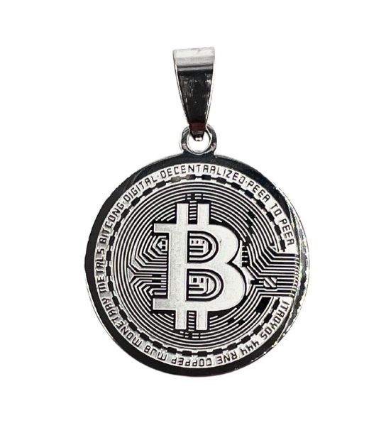 Підвіска "Bitcoin Біткоїн" сталь