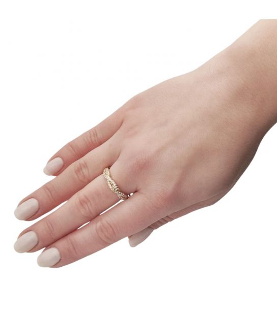 Кільце Xuping "Косичка" лимонна позолота