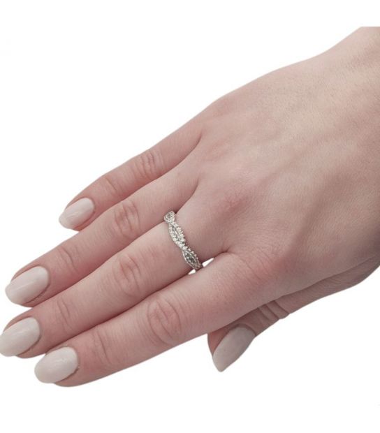 Кільце Xuping "Косичка" родій (медична сталь)