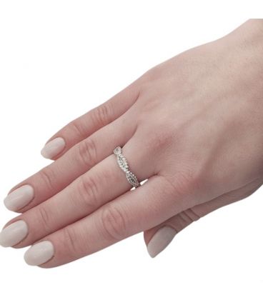 Кільце Xuping "Косичка" родій (медична сталь)