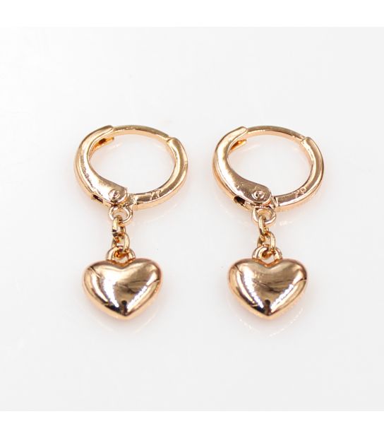 Сережки-підвіски Xuping "Серце" лимонна позолота (медзолото)