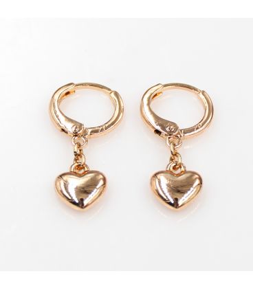 Сережки-підвіски Xuping "Серце" лимонна позолота (медзолото)