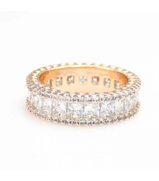 Кольцо лимонная позолота сплошное из цирконов Xuping (824560(2)) медицинское золото