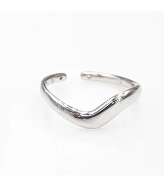 Кольцо "Волна" родий (открытое) Xuping 624631(3) медицинское золото