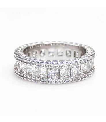 Каблучка родій суцільна з цирконів Xuping (824560) медичне золото