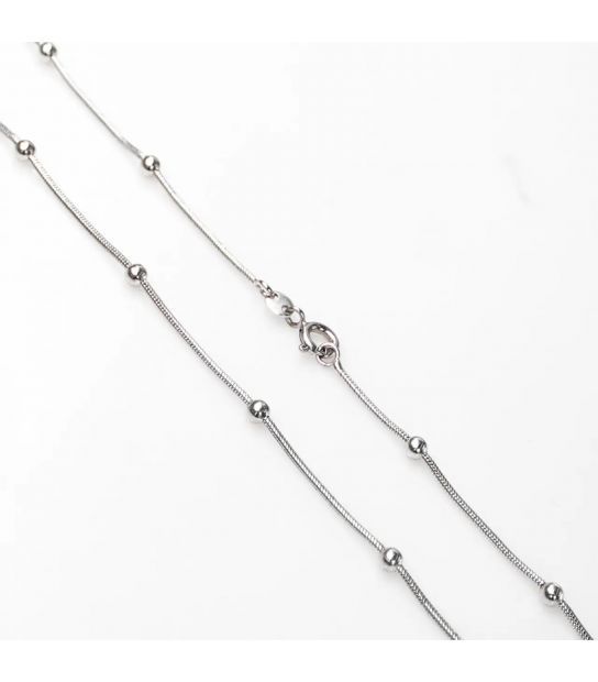Ланцюжок Xuping родіум снейк з кульками 0,1/45 см 424188 медична сталь