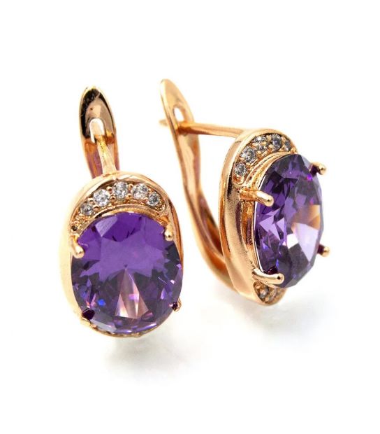 Сережки Xuping 1,5 см фіолетовий (Медичне золото) 824045(2)