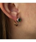 Сережки Xuping лимонна позолота з зеленим цирконієм 324900(2)