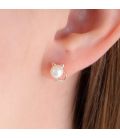 Серьги-гвоздики Xuping с жемчугом - Котики (824889) медицинское золото