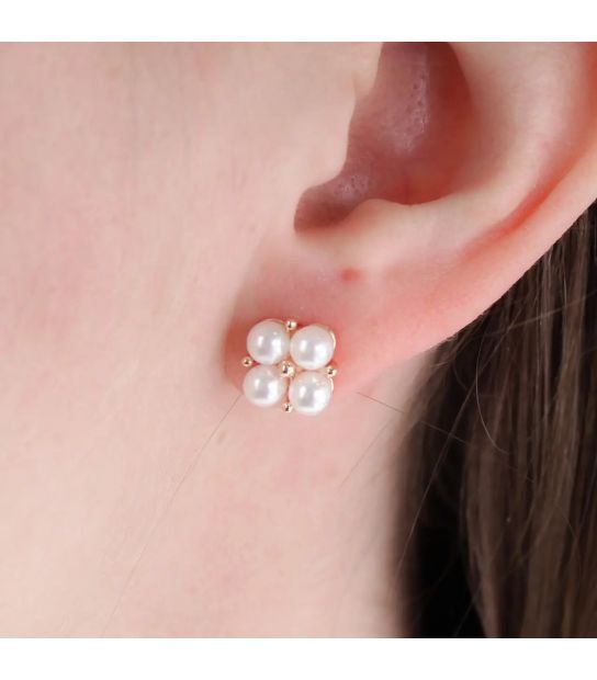 Сережки-гвоздики Xuping з перлинами (324092(1)) медичне золото