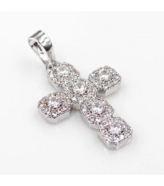 Подвеска Xuping Крестик 2 см родий 372020 медицинская сталь