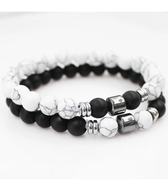 Набір браслетів вулканічний камінь (2 шт.) 372013