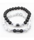 Набір браслетів вулканічний камінь (2 шт.) 372013