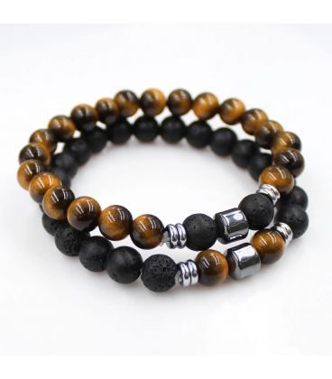 Набор браслетов вулканический камень (2 шт.) 372005