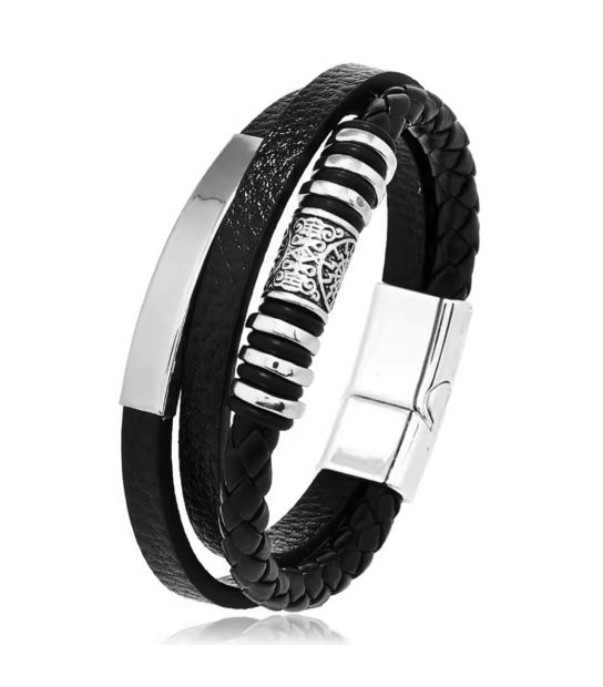 Чоловічий браслет Xuping зі экошкірою, магнітна застібка