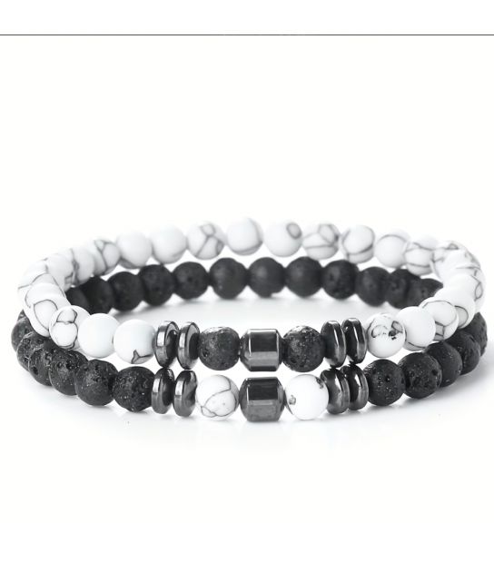 Набір браслетів вулканічний камінь (2 шт.) 372013