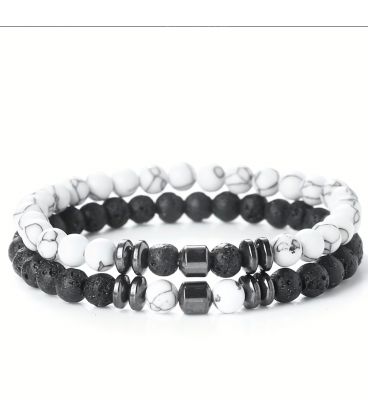 Набор браслетов вулканический камень (2 шт.) 372013