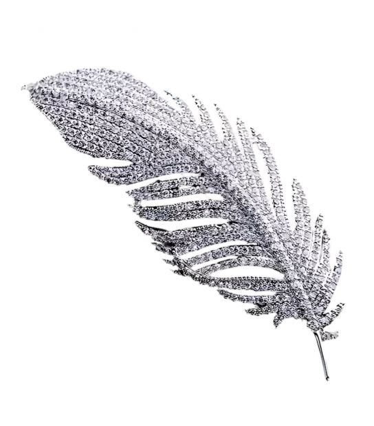 Брошь "Перо", родий