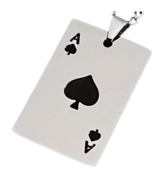 Кулон Карта туз пик серебрянный (372009)