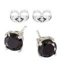 Сережки-гвоздики "Камінчик 0,6 см" родій чорний