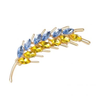 Брошка "Колосок" лимонна позолота